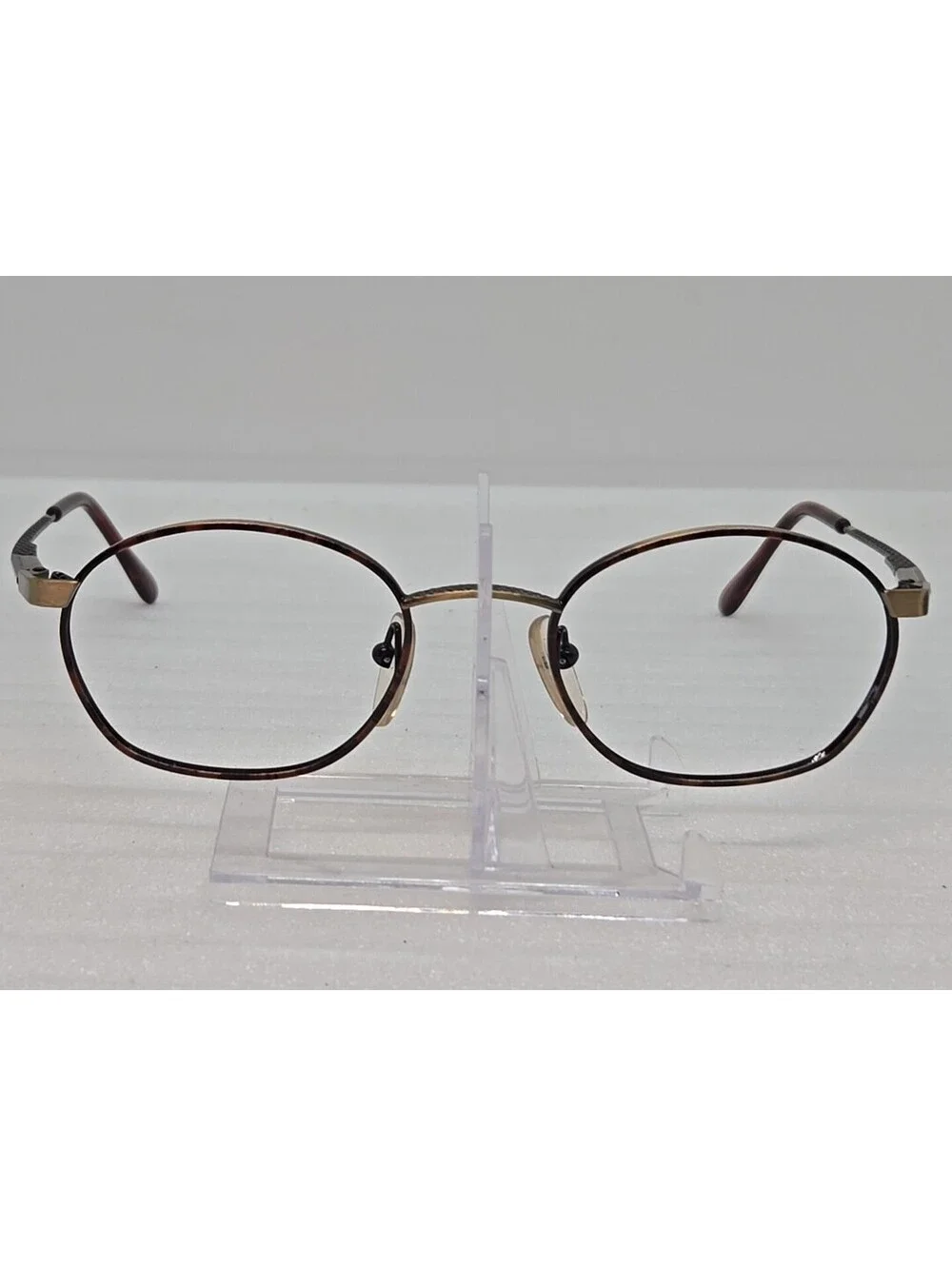 Vtg AO American Optical  Safety Tortoise Bronze Metal Frame Only 49-20-140